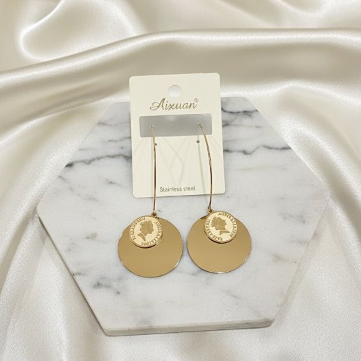 Gold disc earrings
