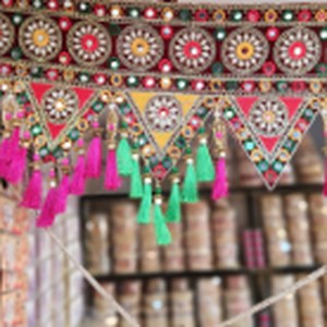 Colourful embroidered toran